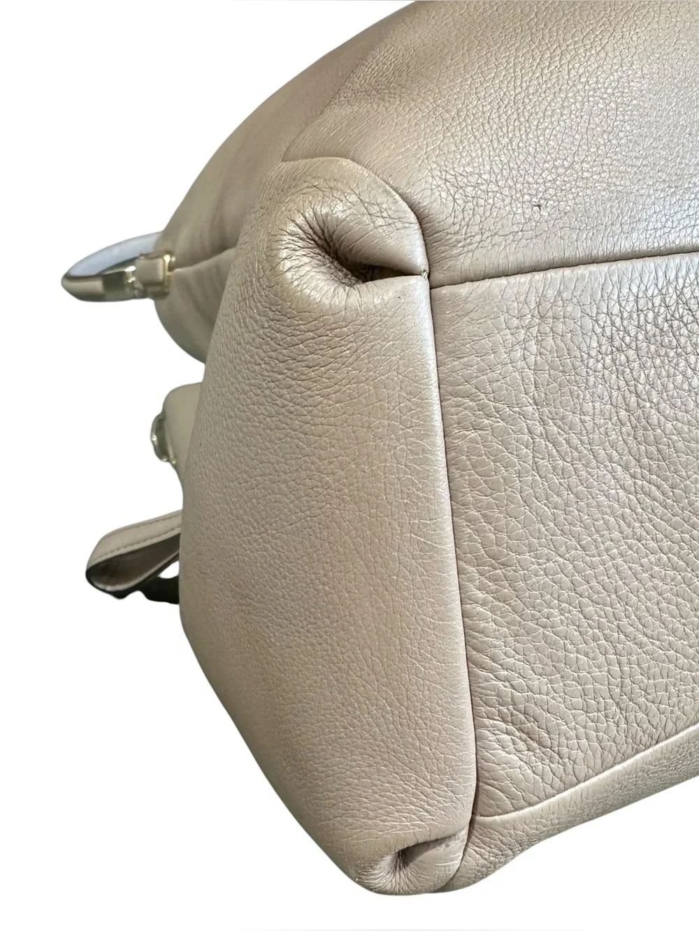 COACH Pebbled Leather Madison Phoebe Women's Handbag 3 Compartment Gray